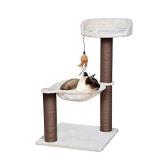 Catry Cat Tree with Feather Toy - Cozy Design of Cat Hammock Allure Kitten to Lounge in, Cats Love to Lazily Recline While Playing with Feather Toy and Scratching Post, (Innovative Arrival)