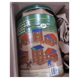 Lincoln Logs Centennial Edition Tin Amazon Exclusive-150+ Pieces-Real Wood-Ages 3+-Best Retro Building Gift Set for Boys/Girls-Creative Construction Engineering-Top Blocks Kit-Preschool Education Toy
