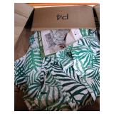 Tropical Rainforest Leaves Quilt Set Full/Queen Size Green Palm Leaf Bedding Set Lightweight Reversible Botanical Bedspread Coverlet with Sham Soft Breathable Bed Set, 1 Quilt and 2 Pillowshams