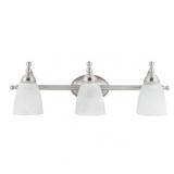 Globe Electric Diana 3-Light Exclusive Satin Nickel & Alabaster Vanity Light, 50783