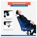 Home Office Chair Ergonomic Desk Chair PU Leather Task Chair Executive Rolling Swivel Mid Back Computer Chair with Lumbar Support Armrest Adjustable Chair for Men Black