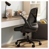 Hbada Office Task Desk Chair Swivel Home Comfort Chairs with Flip-up Arms and Adjustable Height, Black