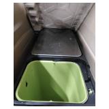 EKO Dual Compartment Stainless Steel Recycle Step Trash Can, 30L + 15L