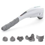 RENPHO Rechargeable Hand Held Deep Tissue Massager for Muscles, Back, Foot, Neck, Shoulder, Leg, Calf Cordless Electric Percussion Body Massage, White