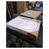 MyGift Vintage White Wood Bed Tray with Folding Legs - Foldable Breakfast Table Laptop Desk Kitchen Serving Tray