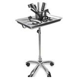 JJ CARE [Heavy-Duty] Salon Tray for Hair Stylist, Adjustable Salon Rolling Tray 17Lbs Capacity, Coloring Tray with 5 Caster Wheels, Stainless Steel Tattoo Tray, Color Tray, Salon Service Tray