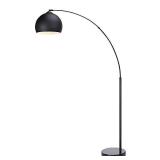 Versanora Arquer Arc Metal Floor Lamp with Bell Shade, 67", Black