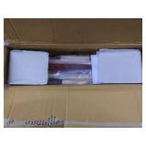 Amazon Basics Classic TV Dinner Folding Trays with Storage Rack, Natural - Set of 4