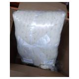 MONKSIE Luxury Chunky Knit Blanket with Plush Chenille Knitted Fabric, 47â x 59â, Soft and Warm Decorative Throw for Living Room, Bedroom, and Home Decor (Oatmeal Light Beige, Off-White)