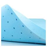 subrtex 2 Inch Memory Foam Mattress Topper Ventilated Gel Infused Bed Foam Topper for Pressure Relieving, CertiPUR-US Certified, Queen, Blue