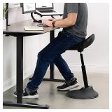 VIVO Sit Stand Perch Stool for Home and Office, Non-Slip Wobble Desk Chair, Adjustable Standing Bar Stool, Active Sitting Balance Chair with Padded Seat, Black, CHAIR-S01P