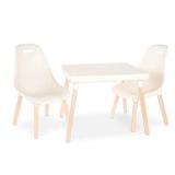 B. Toys by Battat Spaces by Battat â Kids Furniture Set â 1 Craft Table & 2 Kids Chairs with Natural Wooden Legs (Ivory)
