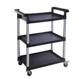 MaxWorks 80774 3-Shelf Utility Plastic Cart With Wheels, 225 lb (Maximum Capacity)