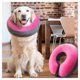 GoodBoy Comfortable Recovery E-Collar for Dogs and Cats â Soft Inflatable Donut Collar Designed for Protecting Small Medium or Large Pets Post Surgery or Wounds (Pink, Size 2)