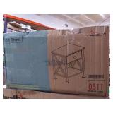 VECELO Modern X-Design Night Stand, Versatile Nightstands, End Drawer Storage Shelf Side Table, Black, Marble Wht