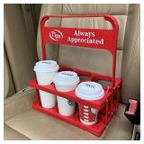 Foldable Plastic Beverage Carrier for Grubhub Ubereats Doordash Postmates Drivers