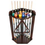 SZY Billiards 8 Pool Cue Rack Only- Billiard Stick Stand Holds 8 Cues & Ball