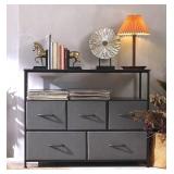 WLIVE Dresser TV Stand, Entertainment Center with Fabric Drawers, Media Console Table with Open Shelves for TV up to 45 inch, Storage Drawer Unit for Bedroom, Living Room, Entryway