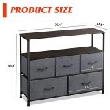 WLIVE Dresser TV Stand, Entertainment Center with Fabric Drawers, Media Console Table with Open Shelves for TV up to 45 inch, Storage Drawer Unit for Bedroom, Living Room, Entryway