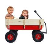 HI-US 3 cu. ft. Total Garden Steel Cart Outdoor Wagon All Terrain Pulling Air Tires Kid Garden Cart