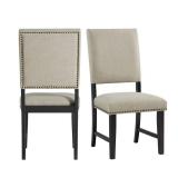 Set of 2 Picket House Furnishings Mara Upholstered Side Chair in Beige