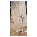 Elegant Home Fashions Sicily Linen Tower with 2 Shutter Doors, White