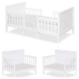 Dream On Me Hudson 3 In 1 Convertible Toddler Bed in White