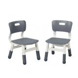 Set of 2 Resin Classroom Chairs, Indoor Kids Seating with Adjustable Seat Height