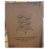 YANXUS 3-Tier Rolling Utility Cart with Handle and Roller Wheels Mobile Storage Organizer