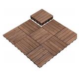 12" x 12" Wood Interlocking Deck Tile in Brown