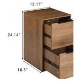 GREATMEET 2 Drawer Wood File Cabinet with Handle for Letter Size,Storage Filing Cabinet for Home Office