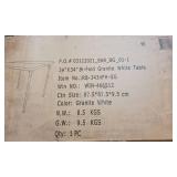 Square Bi-Fold Granite White Plastic Folding Table with Carrying Handle