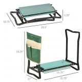 Garden Kneeler and Seat with Large Side Tool Pouch and Easy Folding Design