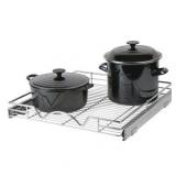 Pull Out Sliding Steel Wire Under Cabinet Drawer Organizer 21"D x 20"W Chrome, Heavy Duty by Richards Homewares