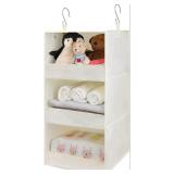 3-Shelf Hanging Organizer, Foldable Hanging Closet Storage, Hanging Shelves for Wardrobes & RV Closet