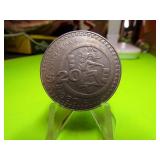 MEXICAN COINS  5  - 1 PESO, 1 CEN QUINTA CENTAVOS, 1 DOLLAR, 20 DOLLAR, 1 QUINTA CENTAVOS