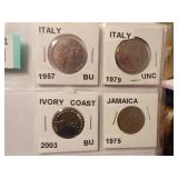 ITALY, IVORY COAST, JAMAICA COINS