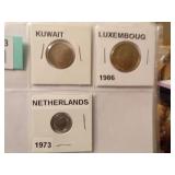KUWAIT, LUXEMBOUG, NETHERLANDS COINS