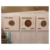 POLAND, RHODESIA, SERBIA COINS