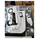 Kirkland Signature Premium Leather Golf Glove for Left Handed White 3 pack/Lot of 4pkgs, assorted sizes