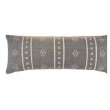 Embroidered Throw Pillow 14" x 36"