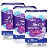 Always Discreet Incontinence Pads for Women, Heavy Absorbency, Long Length, 117 Ct
