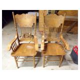 2  OAK CAPTAINS CHAIRS