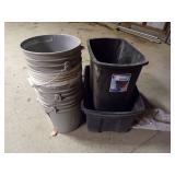 BUCKETS, TOTE, TRASH CAN