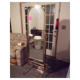 BRASS CHEVAL MIRROR