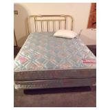 FULLSIZE BED W/BRASS HEADBOARD COMPLETE