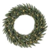 Vickerman Clear Frosted Bellevue Alpine Artificial Christmas Wreath