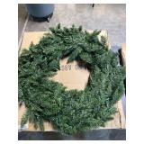 Vickerman Clear Frosted Bellevue Alpine Artificial Christmas Wreath
