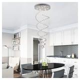 Modern K9 Crystal Spiral Raindrop Chandelier