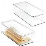 mDesign Plastic Storage Containers (2 PACK)